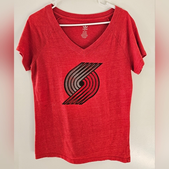 adidas Tops - Adidas Portland Trailblazers Womens Red V-Neck Tee